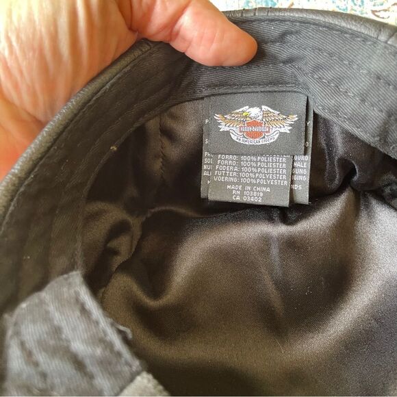 Harley Davidson Leather Embroidered Logo Unisex Cap Medium - Picture 10 of 10
